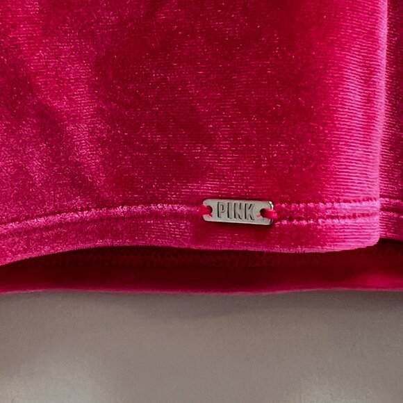 Victoria Secret Pink lightly lined velvet crop top hot pink Size S - Picture 4 of 5